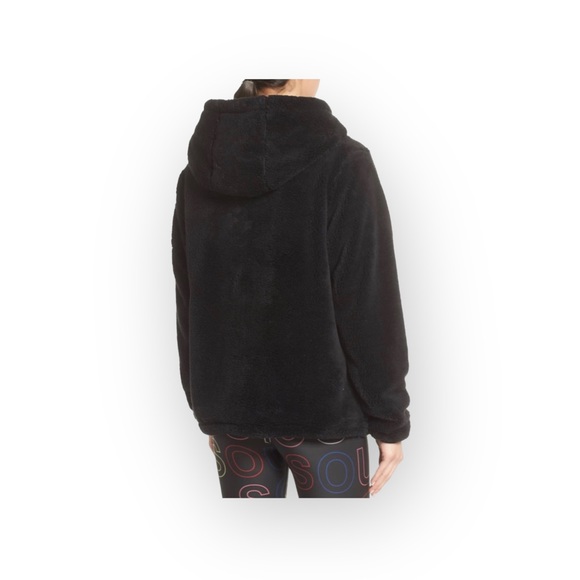 new SoulCycle ☻ Faux Shearling Reversible Mesh Skull Embroidered Pullover Hoodie - Picture 4 of 16